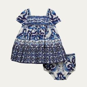 NWOT Dolce & Gabbana Baby Mediterraneo Majolica Poplin Dress
